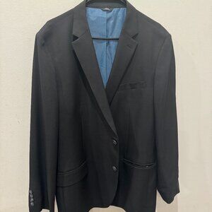 Solid Black Sports Coat 48R